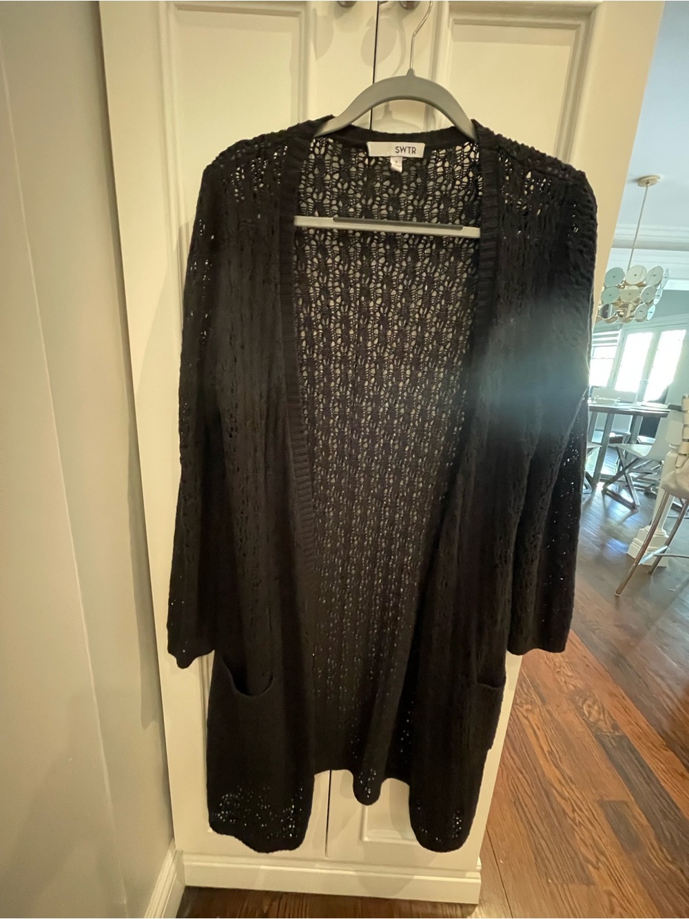 SWTR Black Openfront Knit Women's Cardigan long sweater small